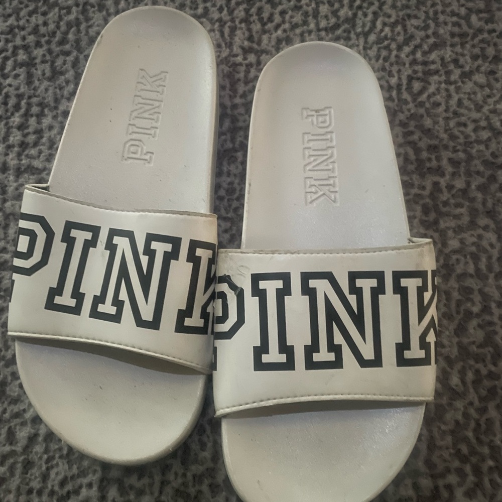 PINK Victoria's Secret Kids Slide Sandals - White